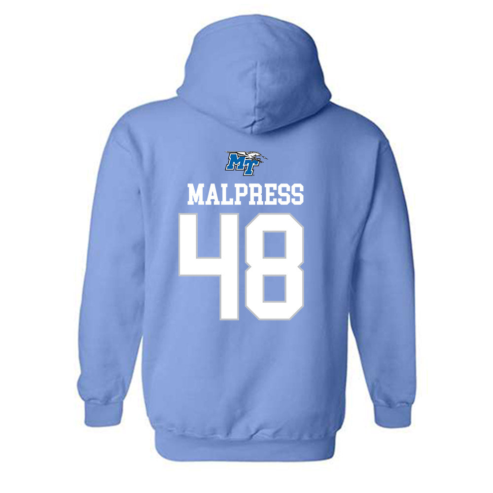 MTSU - NCAA Football : Darnell Malpress - Replica Shersey Hooded Sweatshirt-1