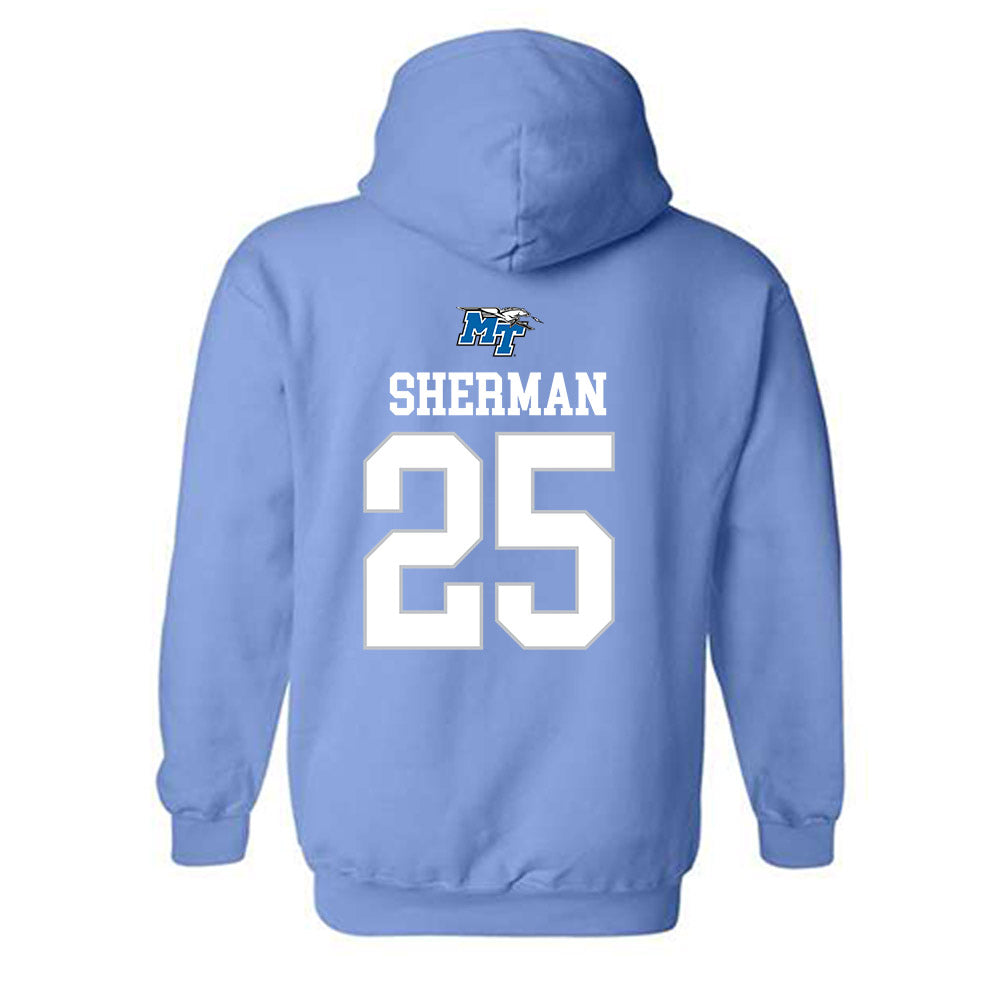 MTSU - NCAA Football : Ethan Sherman - Replica Shersey Hooded Sweatshirt-1