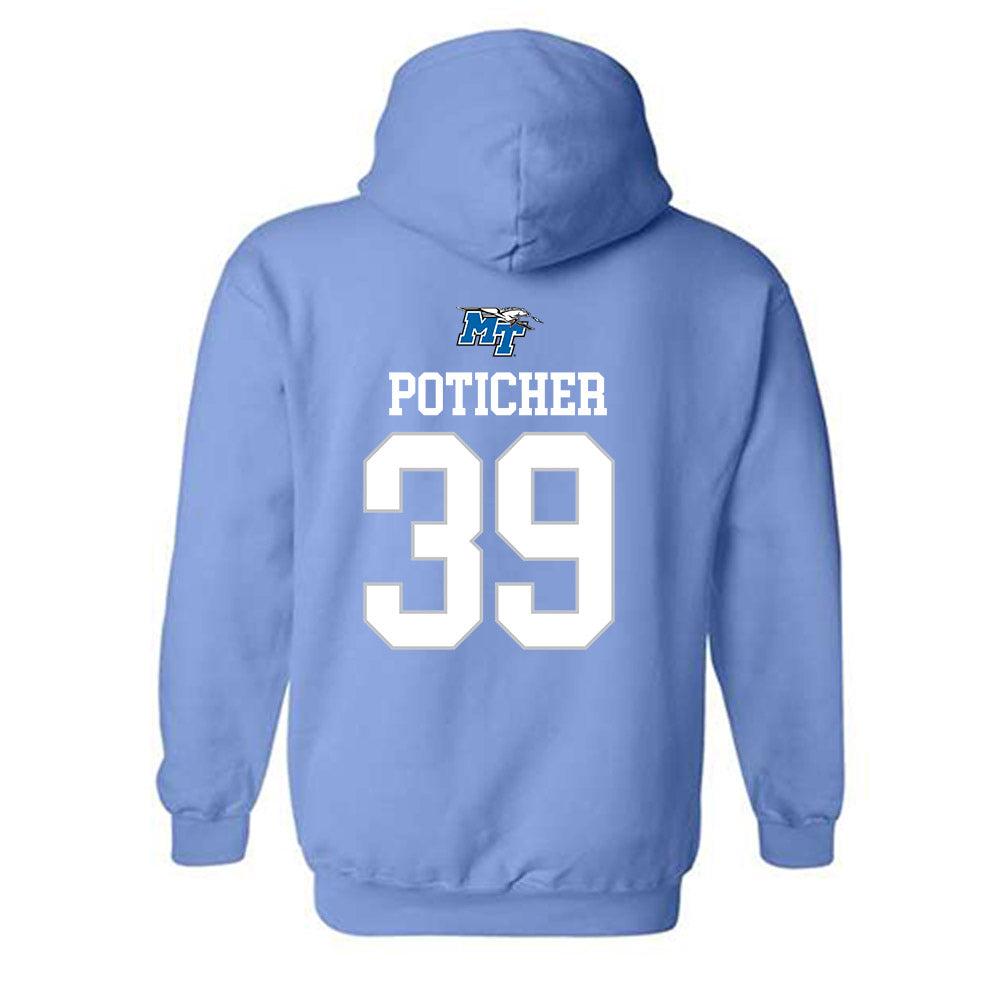 MTSU - NCAA Football : Evan Poticher - Replica Shersey Hooded Sweatshirt-1