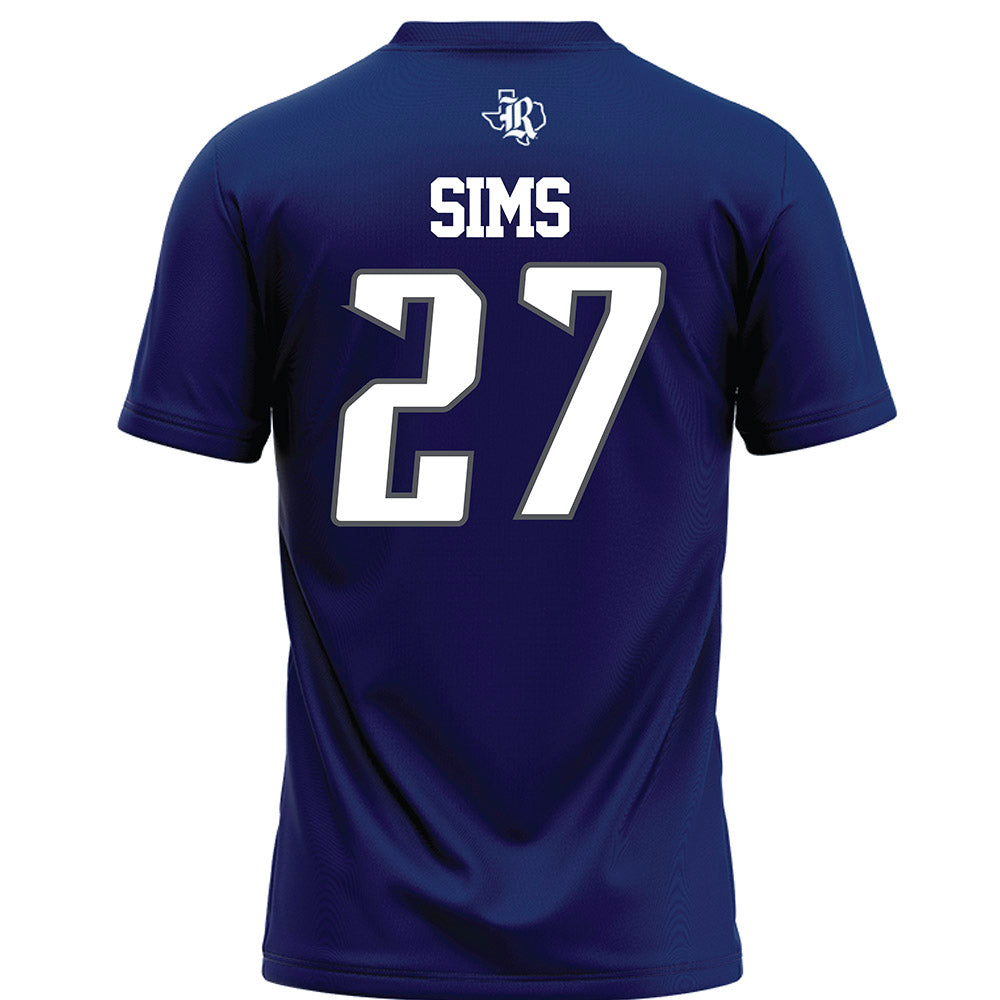 Rice - NCAA Football : Dionne Sims - Navy Blue Football Jersey-1