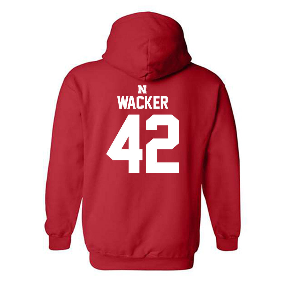 Nebraska - NCAA Football : Derek Wacker - Classic Shersey Hooded Sweatshirt-1