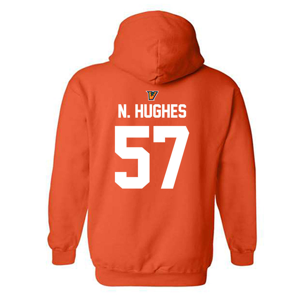 UTRGV - NCAA Football : Nick Hughes - Classic Shersey Hooded Sweatshirt-1