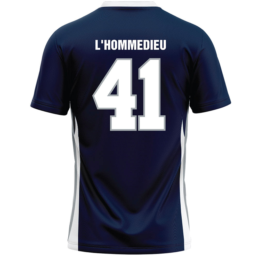 Monmouth - NCAA Men's Lacrosse : Benjamin L'Hommedieu - Blue Lacrosse Jersey-1