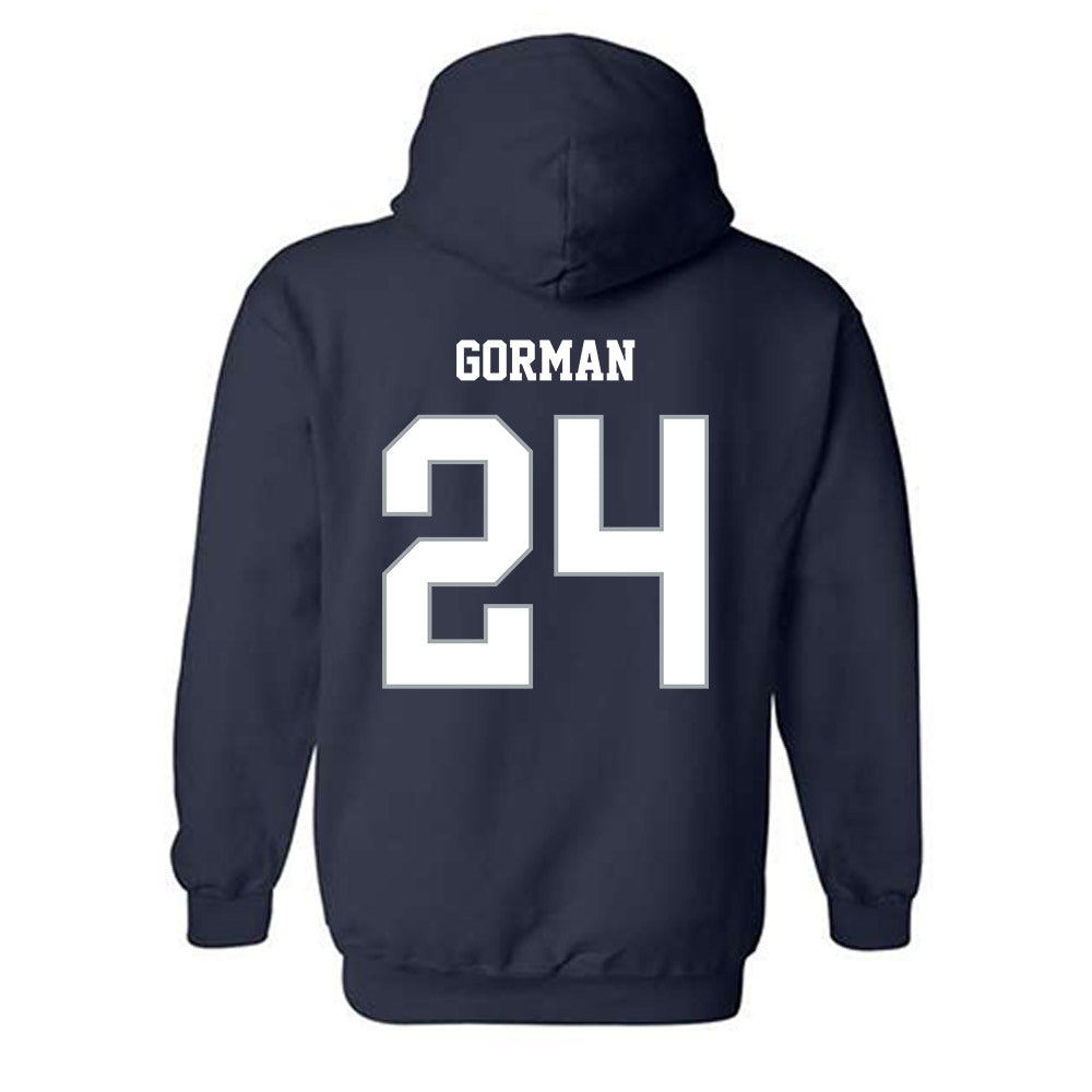 Monmouth - NCAA Men's Lacrosse : Connor Gorman - Blue Hooded Sweatshirt-1