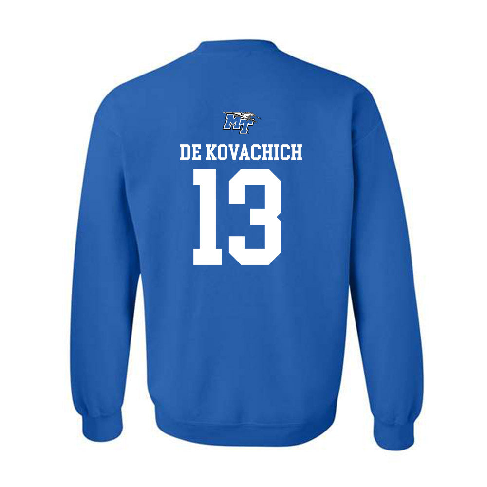 MTSU - NCAA Men's Basketball : Kevin De Kovachich - Replica Shersey Crewneck Sweatshirt-1