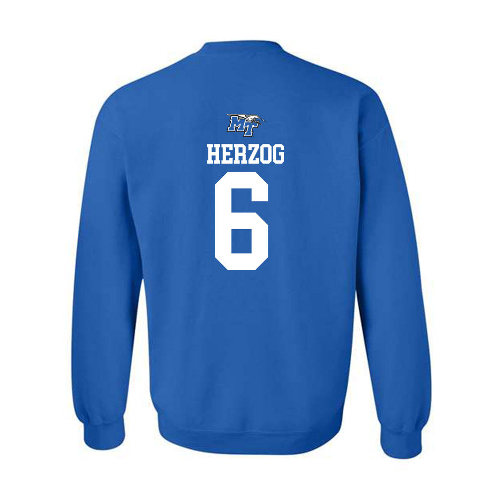 MTSU - NCAA Women's Soccer : Nev Herzog - Replica Shersey Crewneck Sweatshirt-1