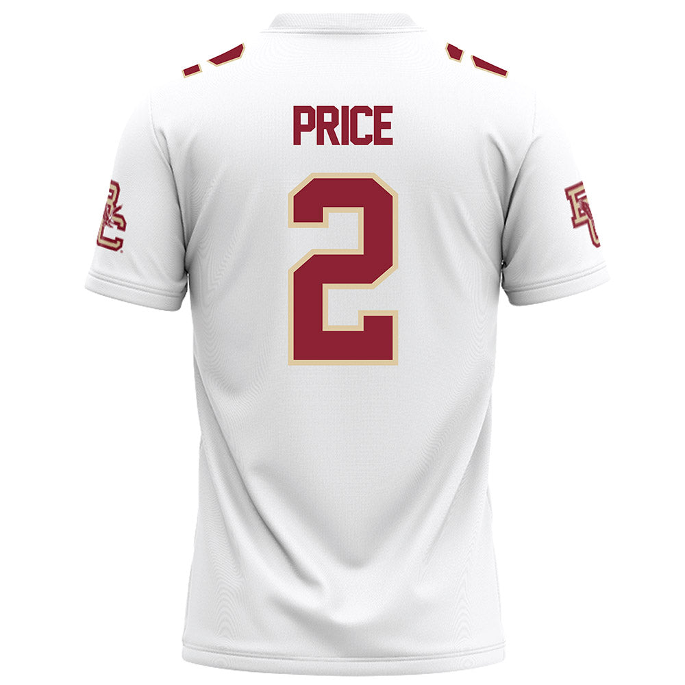 Boston College - NCAA Football : Kp Price - White Football Jersey-1