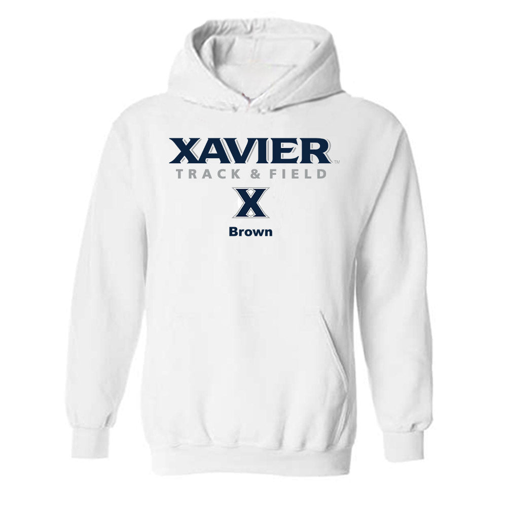 Xavier - NCAA Men's Track & Field : Rania Brown - Classic Shersey Hooded Sweatshirt-0