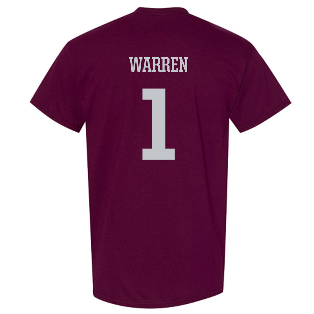 Mississippi State - NCAA Men's Basketball : Dellquan Warren - Sports Shersey T-Shirt-1
