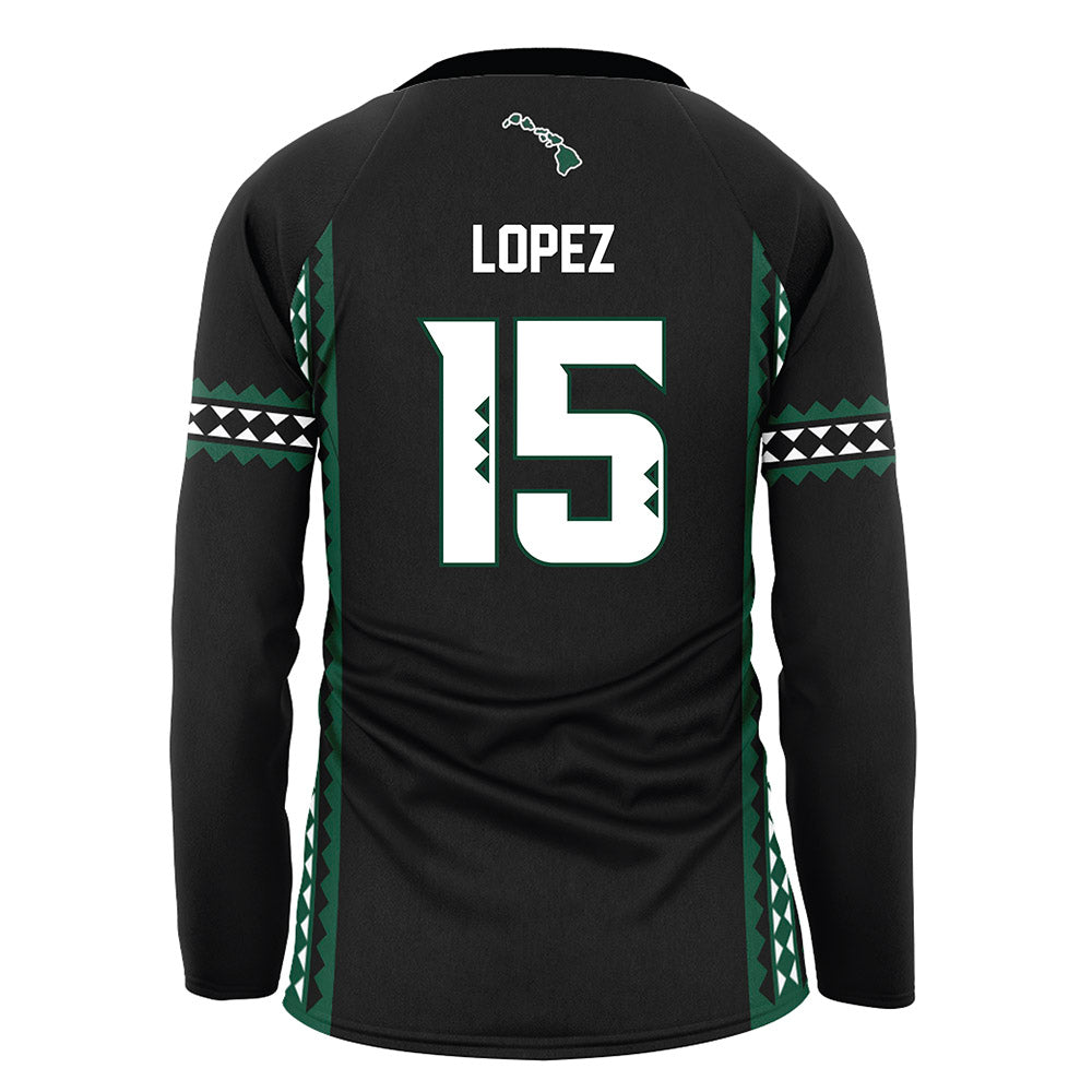 Hawaii - NCAA Women's Volleyball : Leilani Lopez - Black Volleyball Jersey-1
