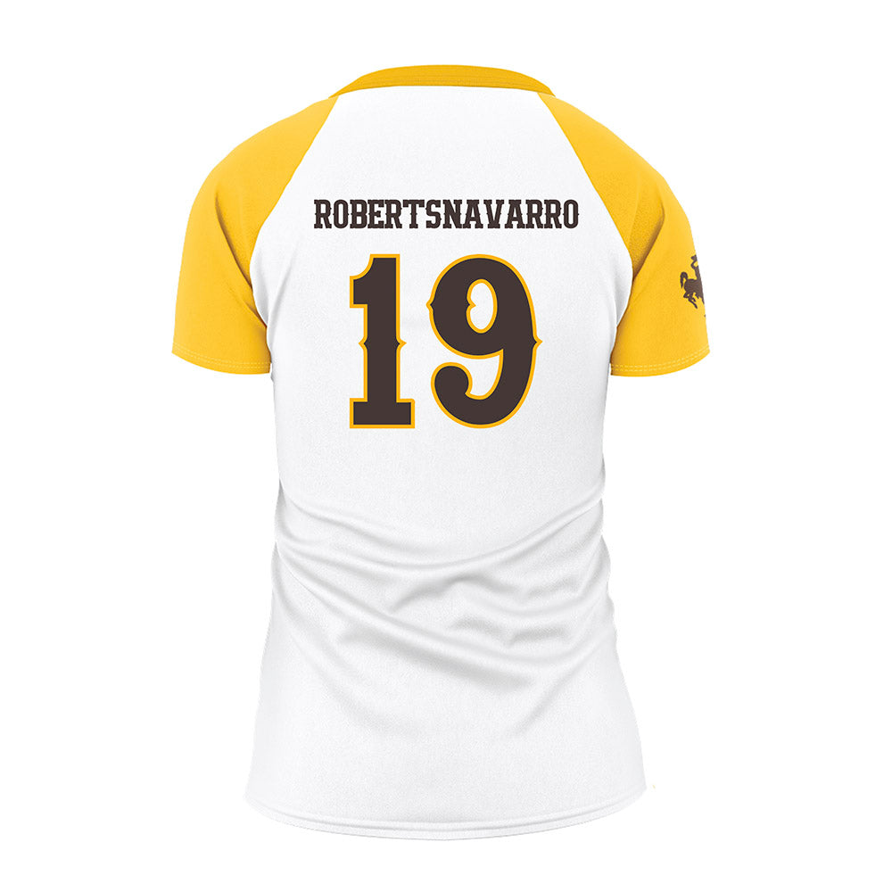 Wyoming - NCAA Women's Volleyball : Senna Roberts-Navarro - White Volleyball Jersey-1