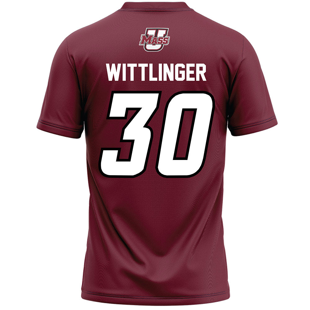 UMass - NCAA Men's Lacrosse : Cole Wittlinger - Maroon Lacrosse Jersey -1