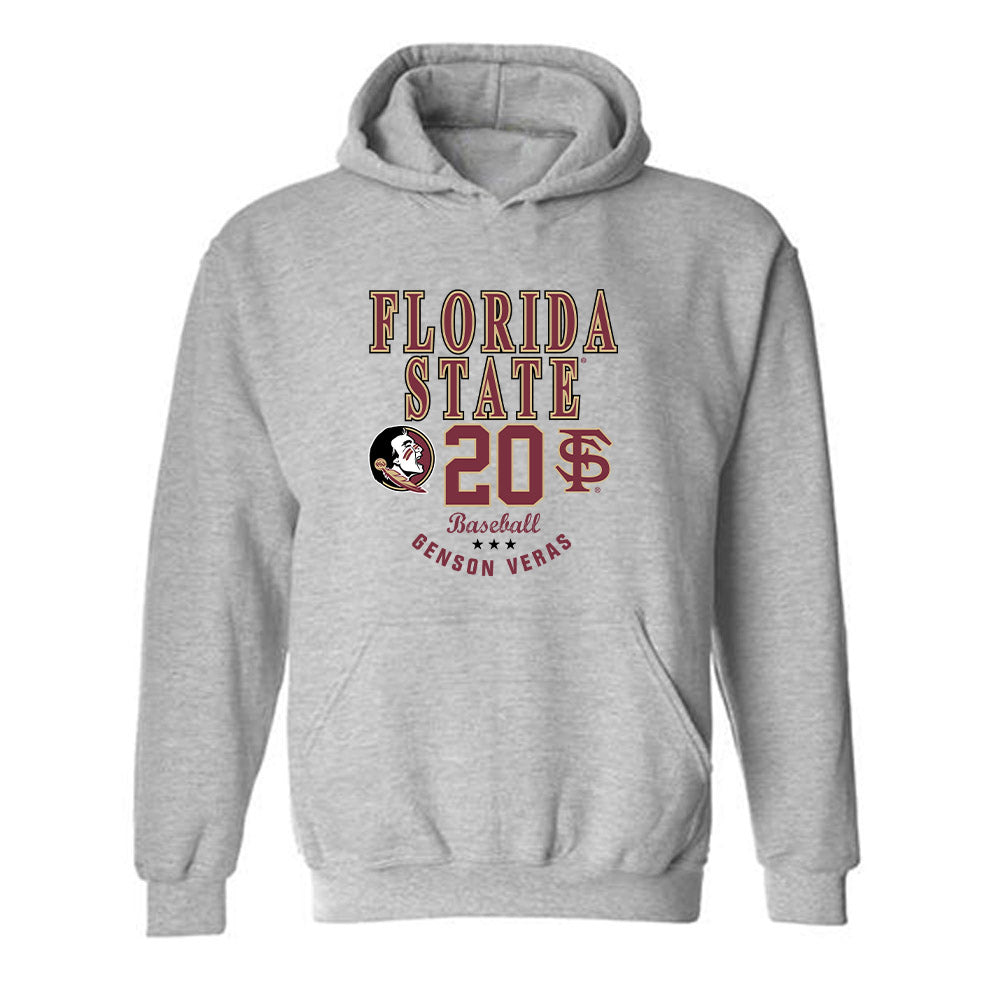 FSU - NCAA Baseball : Genson Veras - Classic Fashion Shersey Hooded Sweatshirt-0