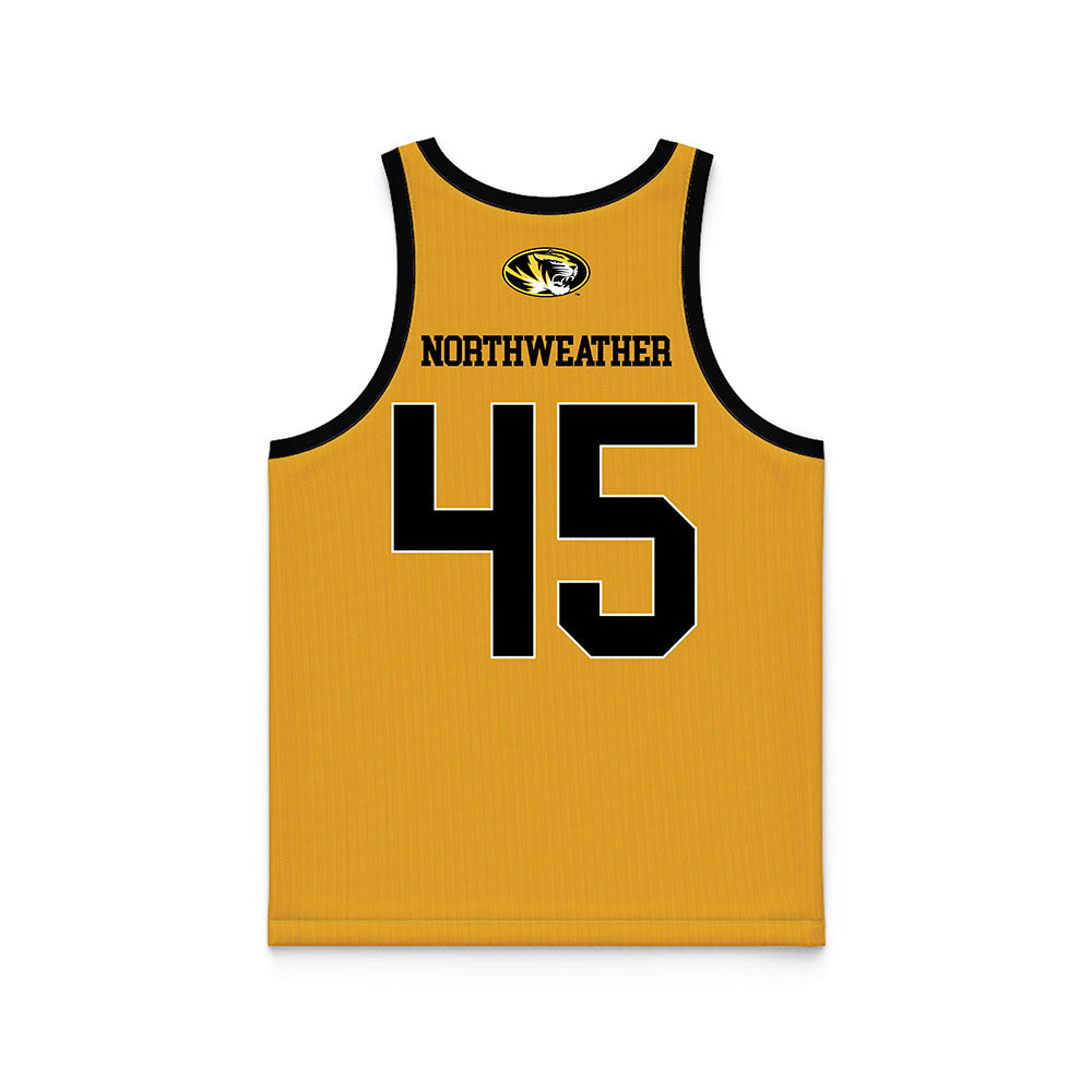 Missouri - NCAA Men's Basketball : Luke Northweather - Gold Basketball Jersey-1