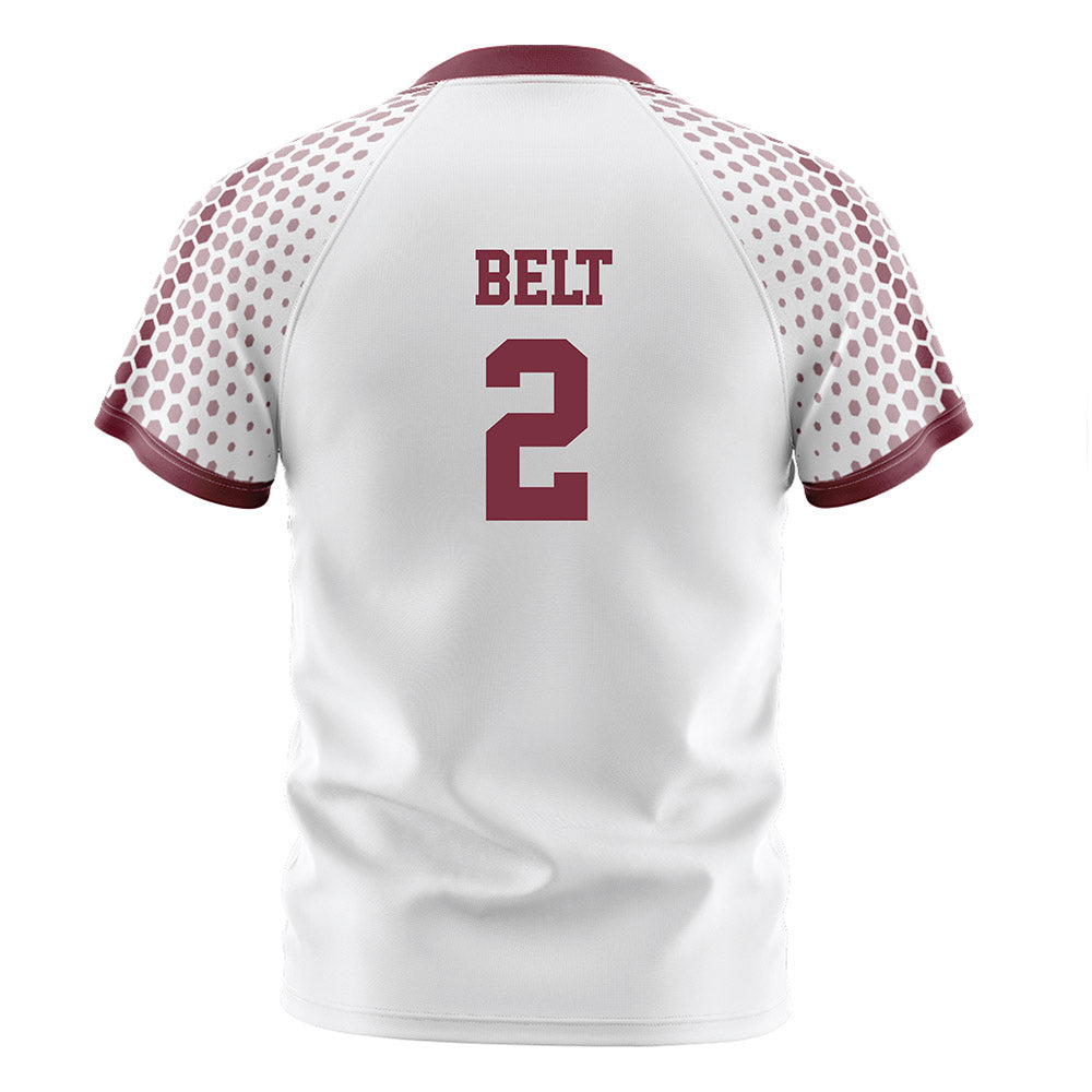 UMass - NCAA Men's Soccer : Quinn Belt - White Soccer Jersey-1