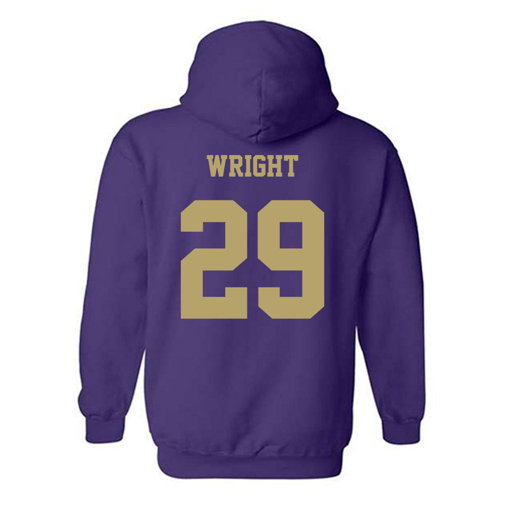 JMU - NCAA Football : KJ Wright - Fashion Shersey Hooded Sweatshirt-1