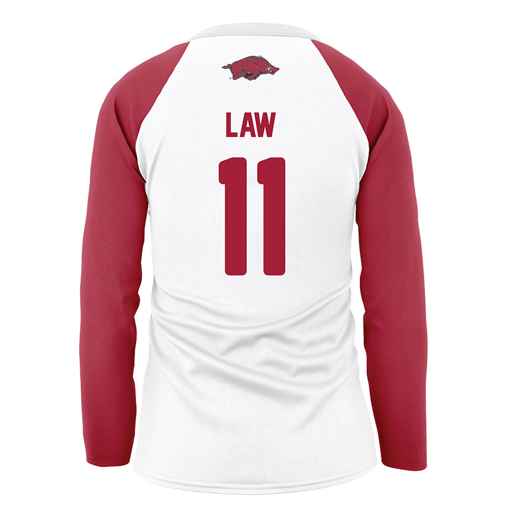 Arkansas - NCAA Women's Volleyball : Elsie Law - White Volleyball Jersey-1
