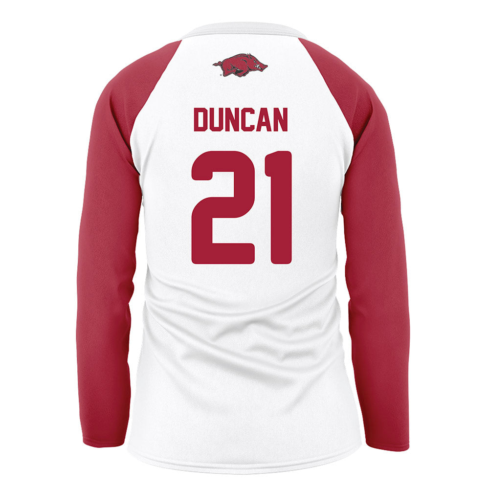 Arkansas - NCAA Women's Volleyball : Parker Duncan - White Volleyball Jersey-1