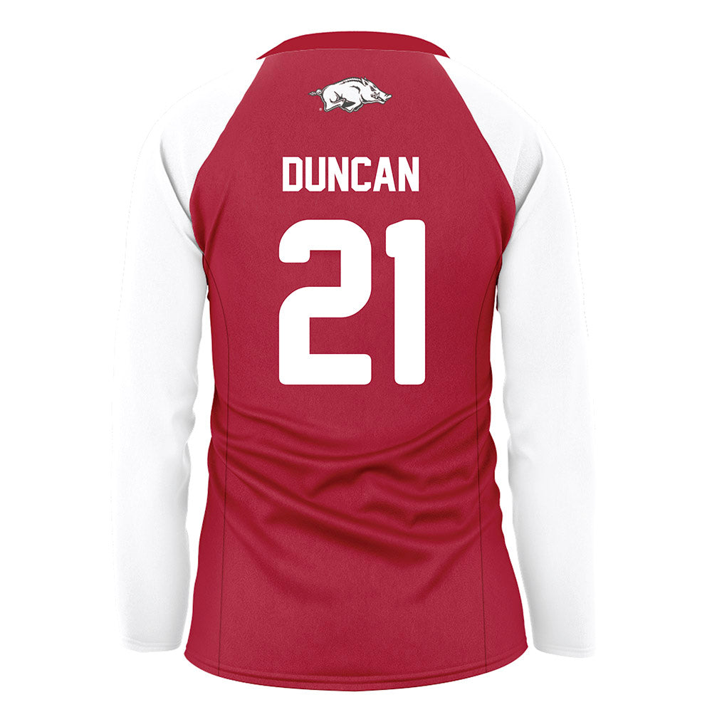 Arkansas - NCAA Women's Volleyball : Parker Duncan - Red Volleyball Jersey-1