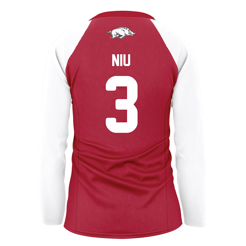 Arkansas - NCAA Women's Volleyball : Livia Niu - Red Volleyball Jersey-1