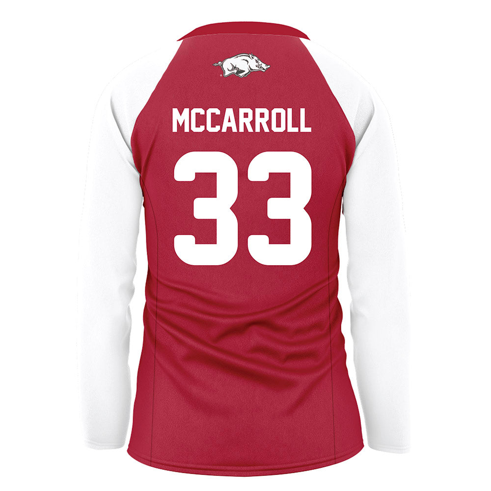 Arkansas - NCAA Women's Volleyball : Maggie McCarroll - Red Volleyball Jersey-1