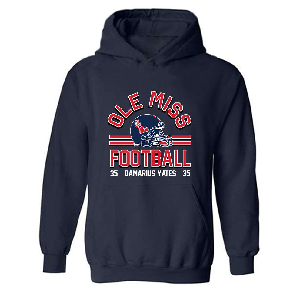 Ole Miss - NCAA Football : Damarius Yates - Classic Fashion Shersey Hooded Sweatshirt-0