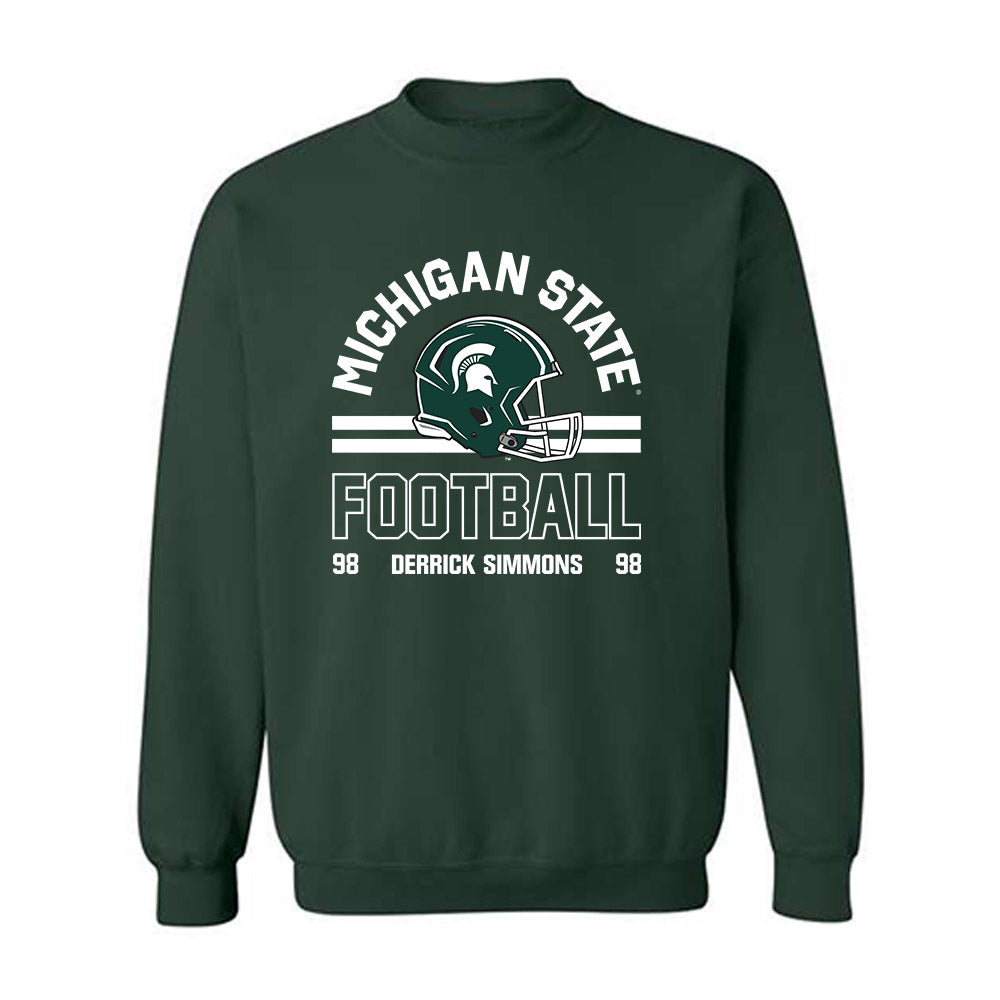 Michigan State - NCAA Football : Derrick Simmons - Classic Fashion Shersey Crewneck Sweatshirt-0