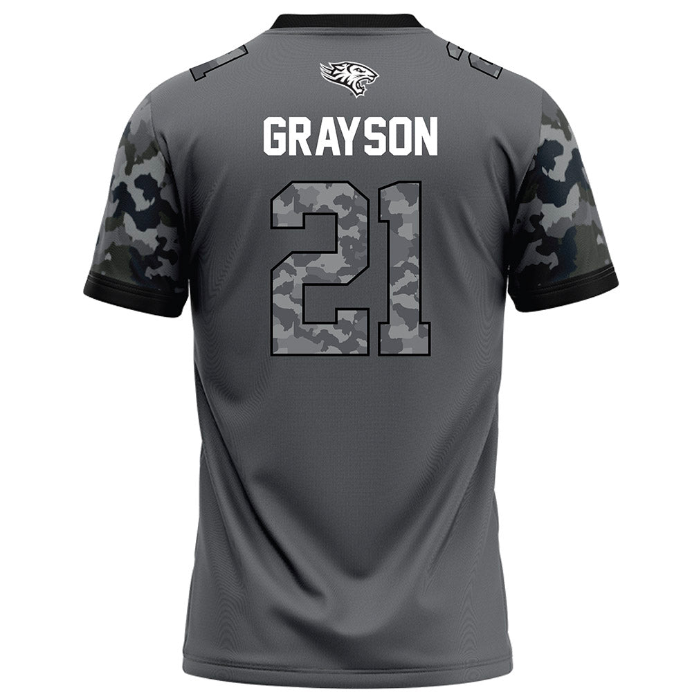 Towson - NCAA Football : Kyron Grayson - Dark Grey Jersey-1