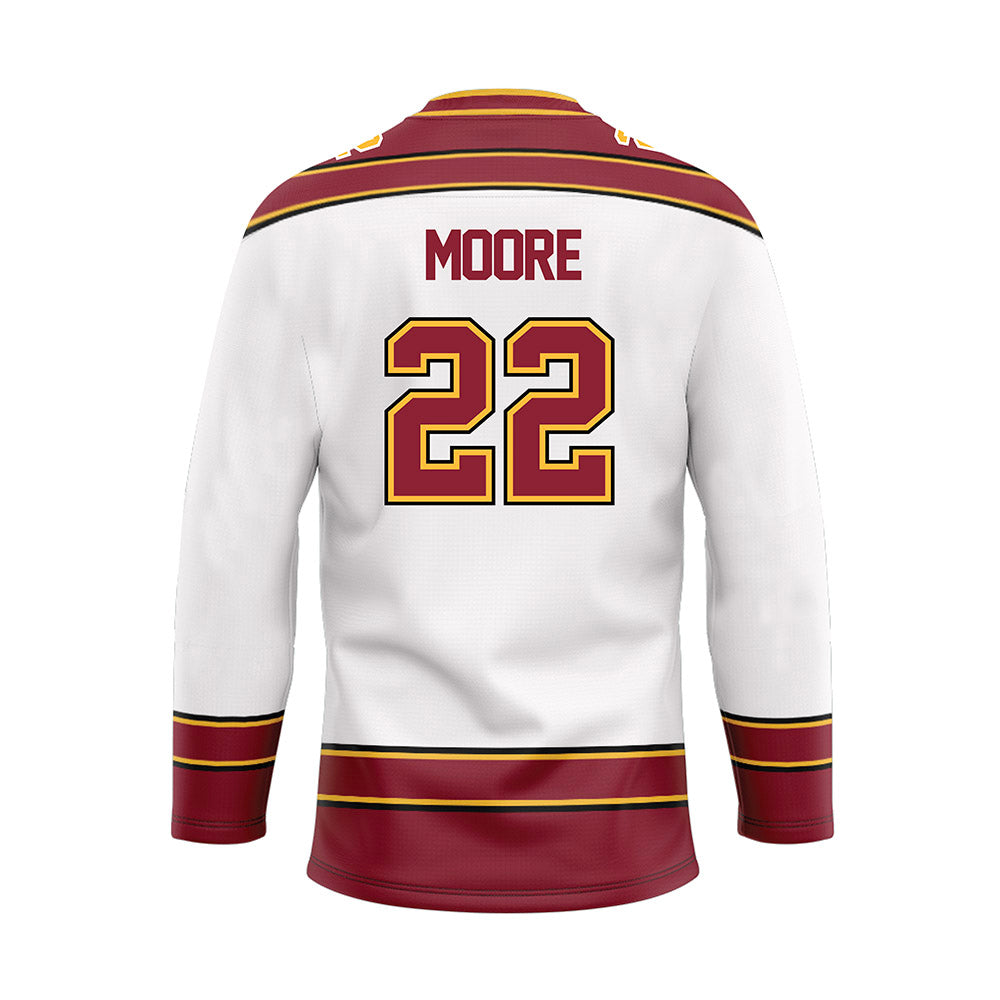 Minnesota - NCAA Men's Ice Hockey : Javon Moore - White Hockey Jersey-1