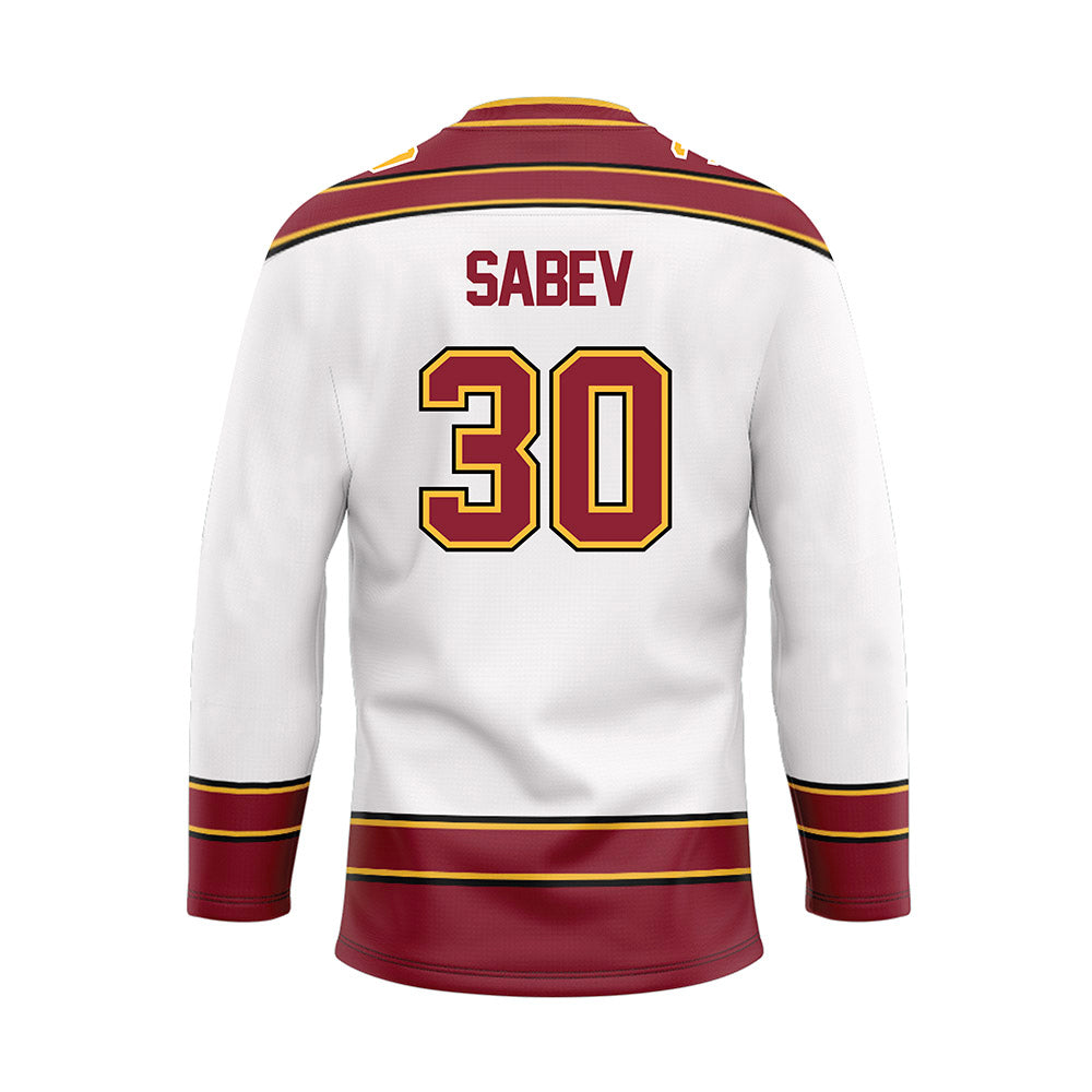 Minnesota - NCAA Men's Ice Hockey : Alexander Sabev - White Hockey Jersey-1