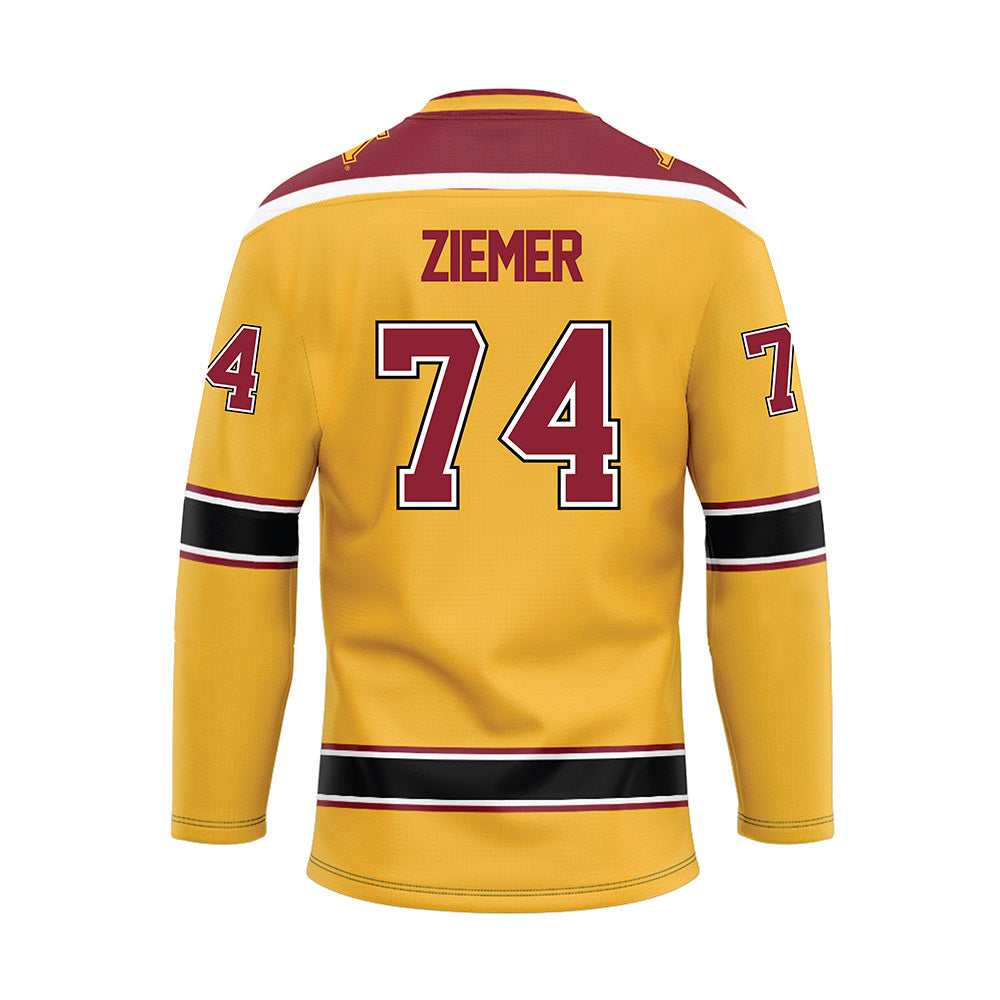 Minnesota - NCAA Men's Ice Hockey : Brodie Ziemer - Gold Hockey Jersey-1