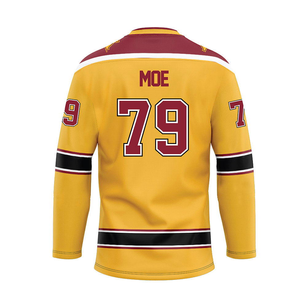 Minnesota - NCAA Men's Ice Hockey : Mason Moe - Gold Hockey Jersey-1