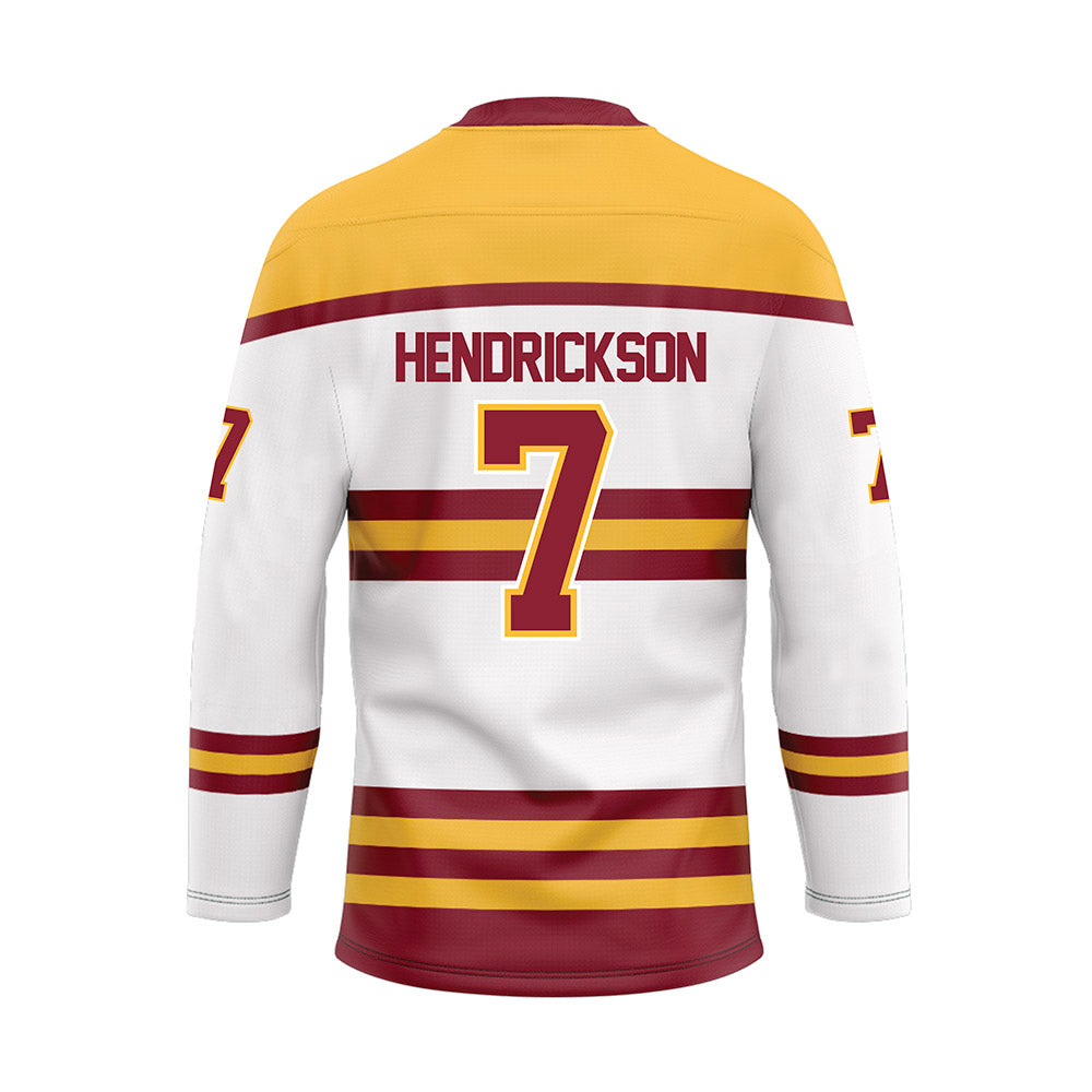 Minnesota - NCAA Men's Ice Hockey : Beckett Hendrickson - White Hockey Jersey-1
