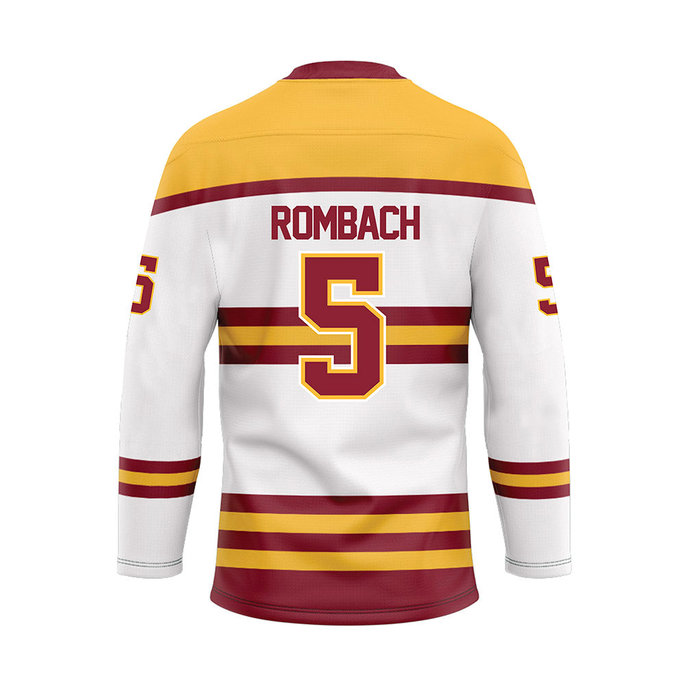Minnesota - NCAA Men's Ice Hockey : Jacob Rombach - White Hockey Jersey-1