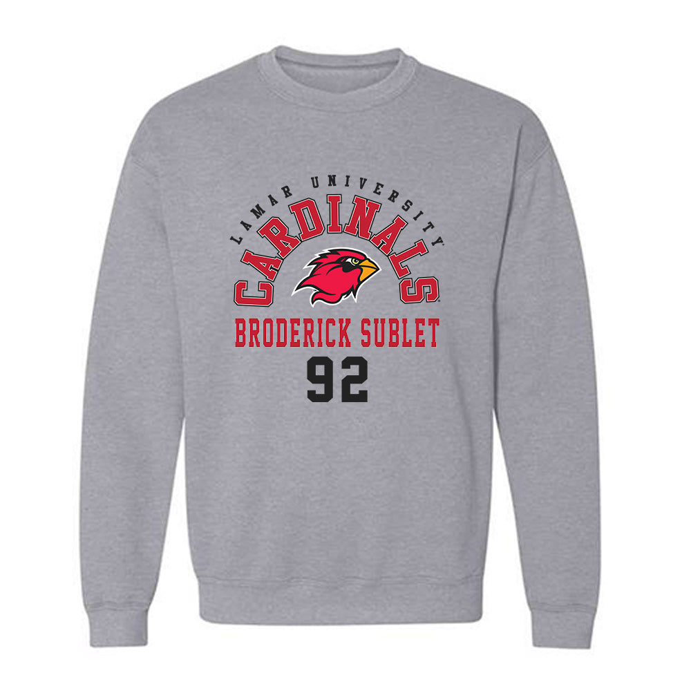Lamar - NCAA Football : Broderick Sublet - Classic Fashion Shersey Crewneck Sweatshirt-0