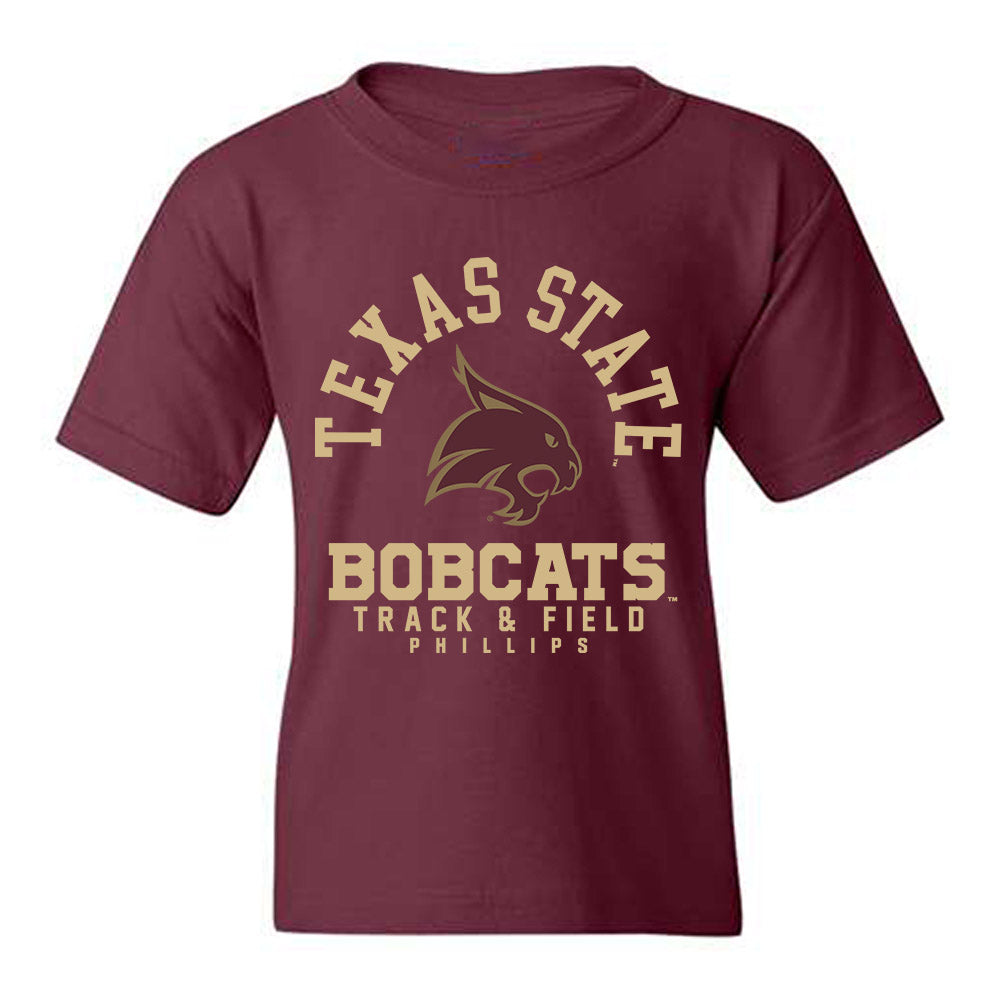 Texas State - NCAA Women's Track & Field : Mya Phillips - Classic Fashion Shersey Youth T-Shirt-0