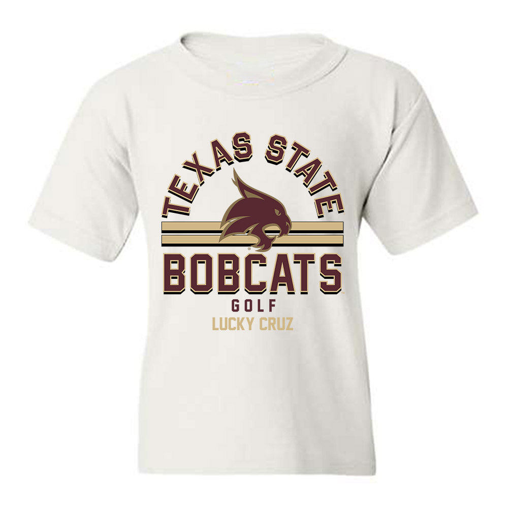 Texas State - NCAA Men's Golf : Lucky Cruz - Classic Fashion Shersey Youth T-Shirt-0