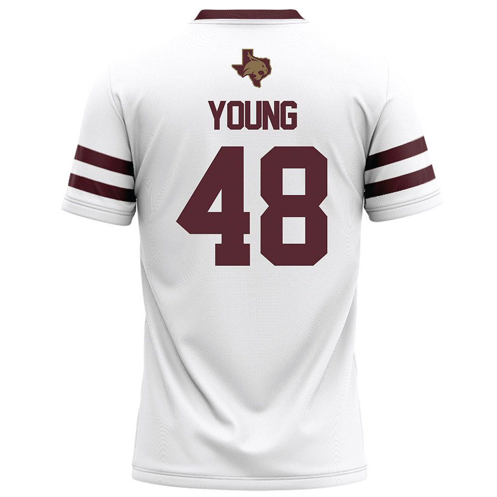 Texas State - NCAA Football : Braylon Young - White Football Jersey-1