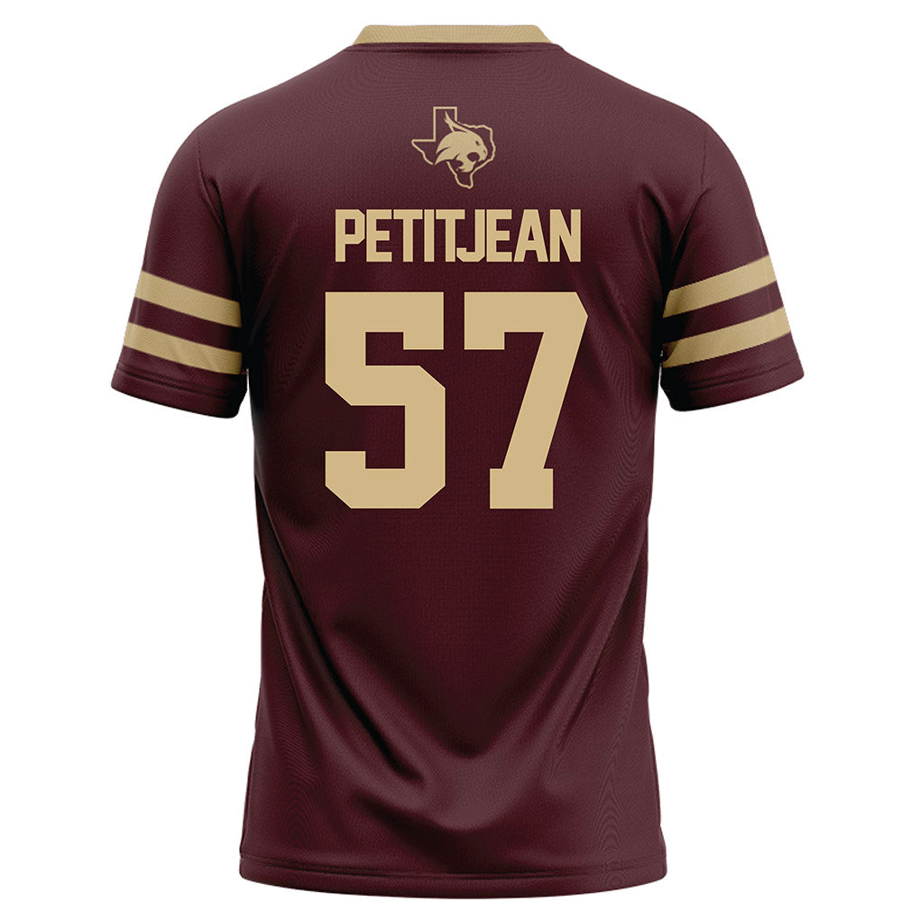 Texas State - NCAA Football : Lincoln Petitjean - Maroon Football Jersey-1