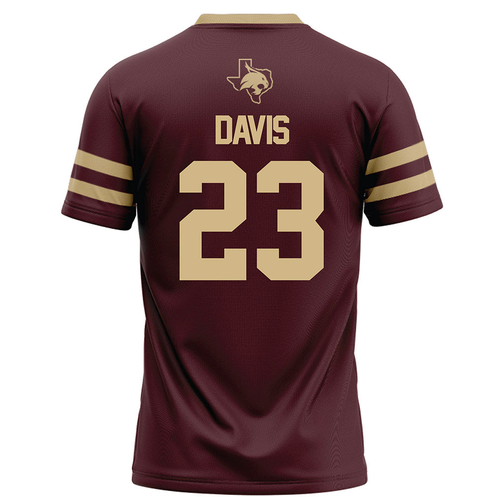 Texas State - NCAA Football : Darius Davis - Maroon Football Jersey-1