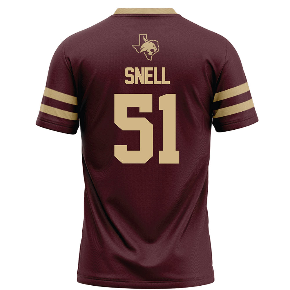 Texas State - NCAA Football : Darian Snell - Maroon Football Jersey-1