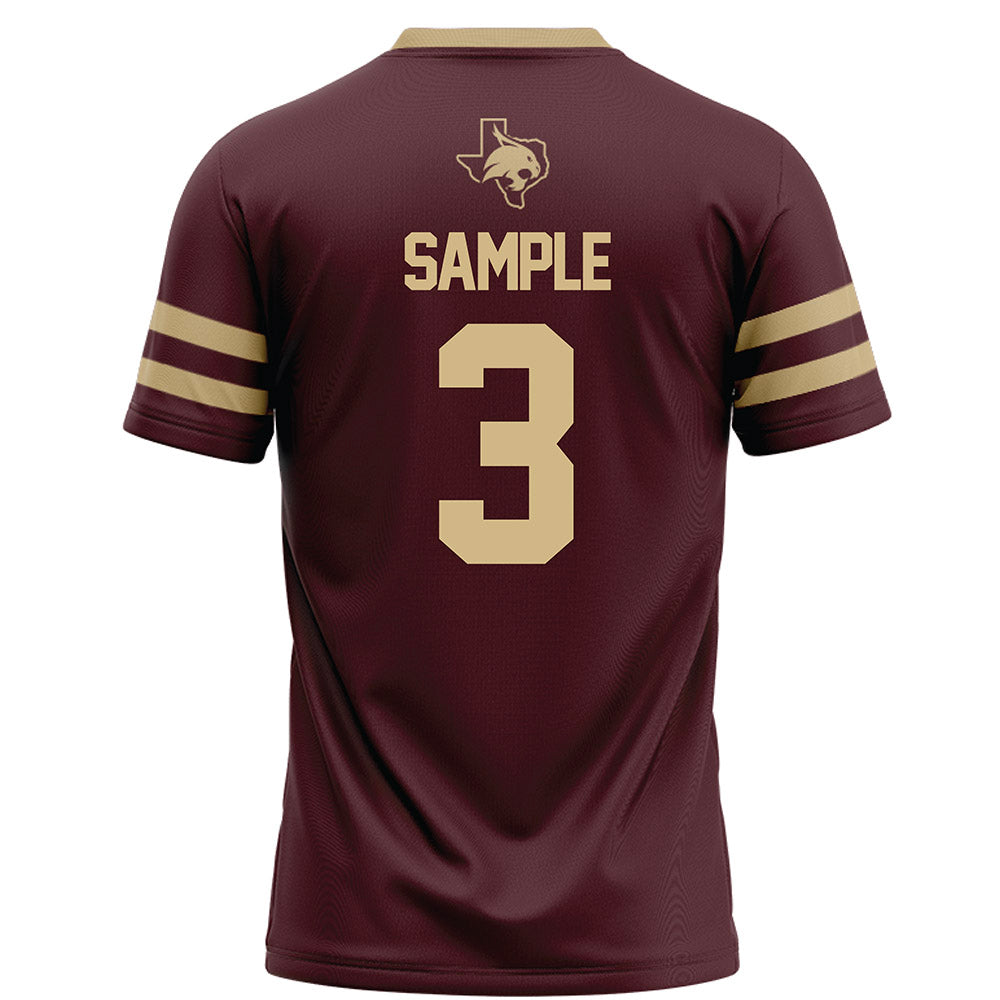 Texas State - NCAA Football : Zechariah Sample - Maroon Football Jersey-1