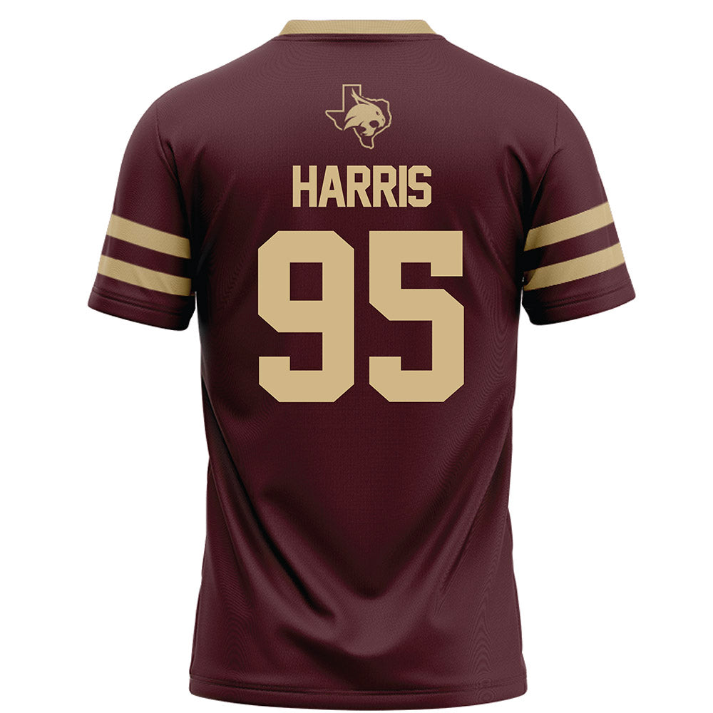 Texas State - NCAA Football : Jaylen Harris - Maroon Football Jersey-1