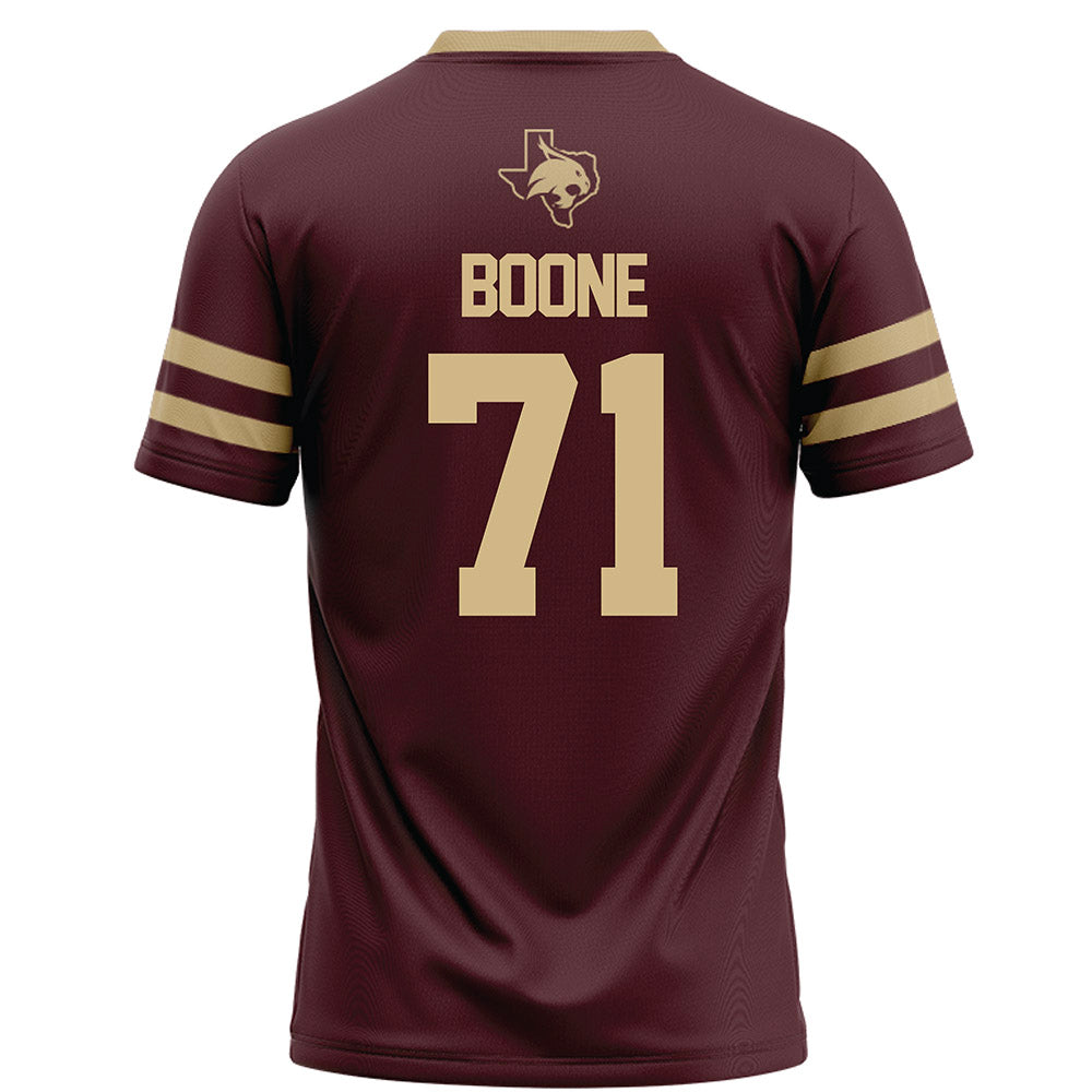 Texas State - NCAA Football : William Boone - Maroon Football Jersey-1