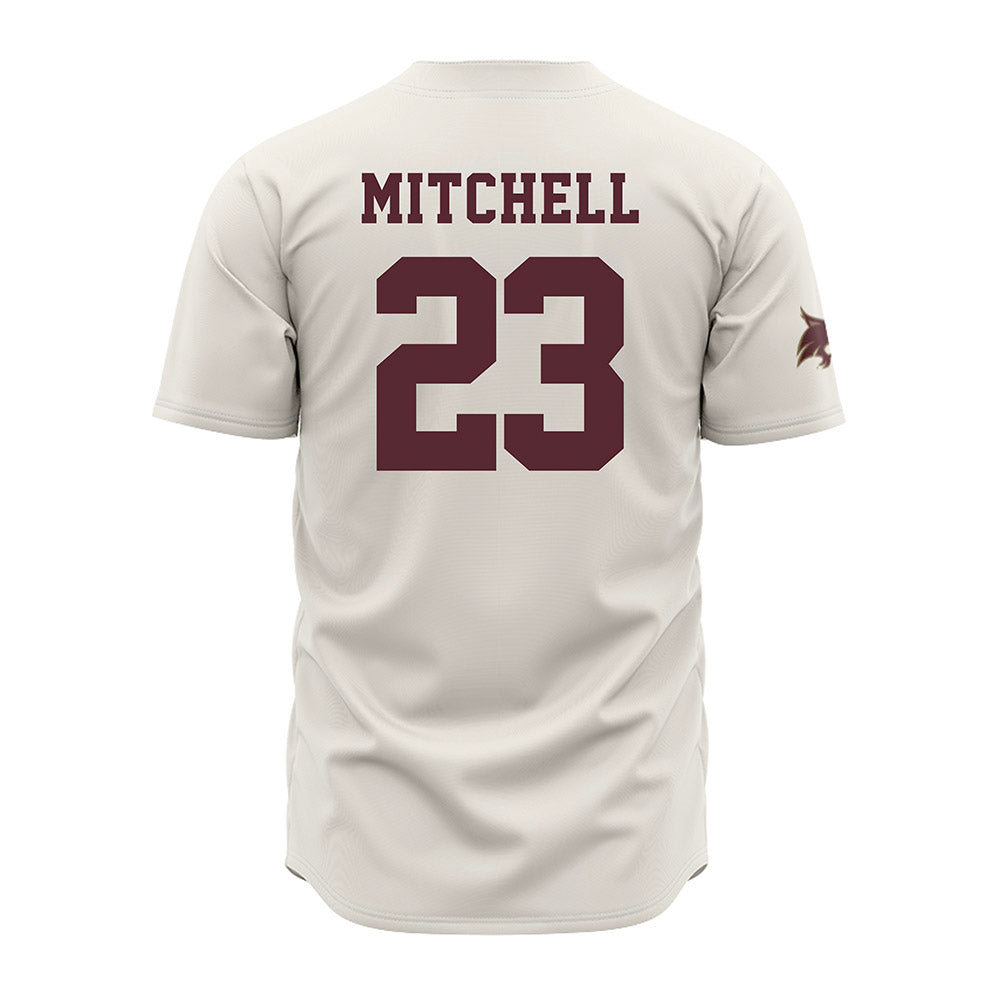 Texas State - NCAA Baseball : Drayton Mitchell - Cream Jersey-1