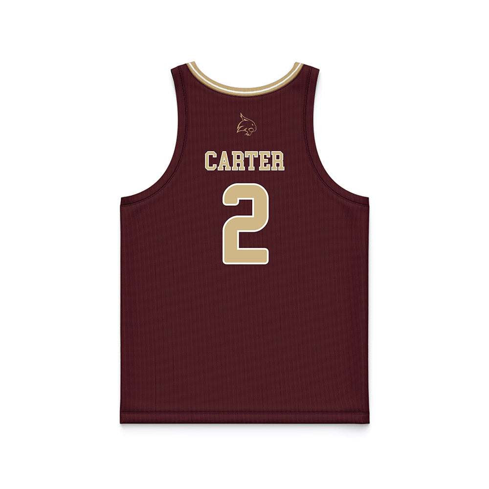 Texas State - NCAA Women's Basketball : Aliyah Carter - Maroon Basketball Jersey-1