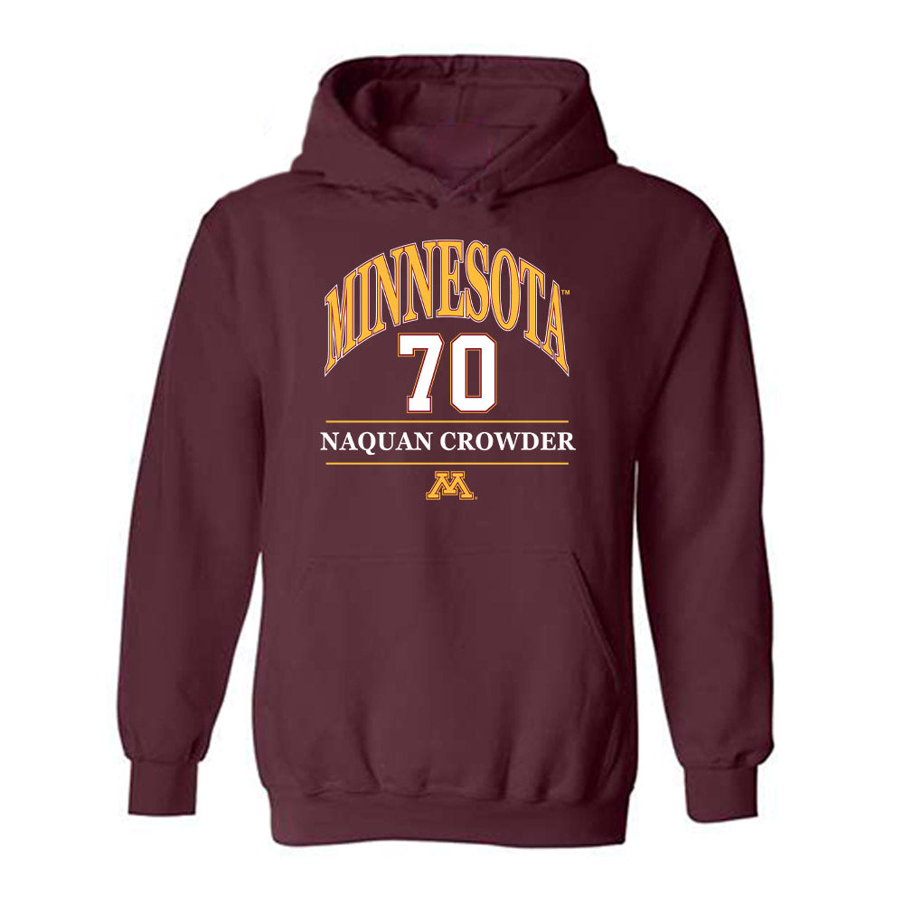 Minnesota - NCAA Football : Naquan Crowder - Classic Fashion Shersey Hooded Sweatshirt-0