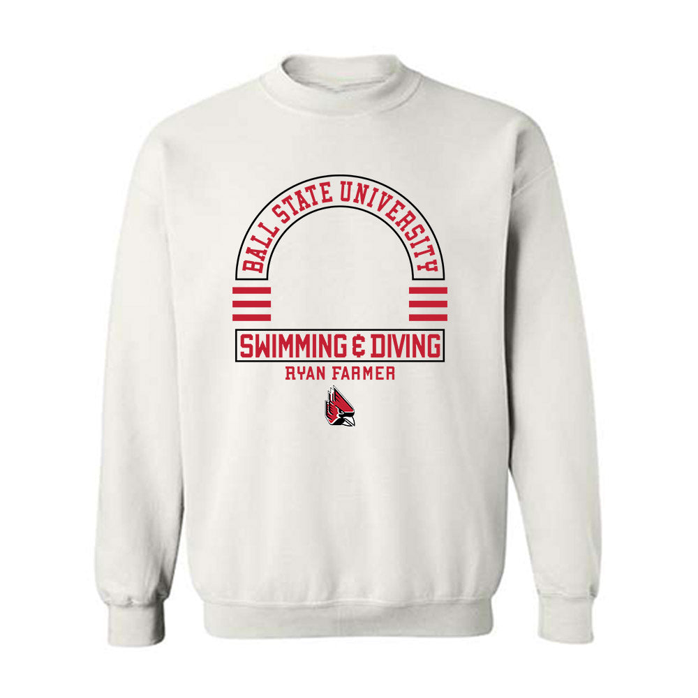 Ball State - NCAA Men's Swimming & Diving : Ryan Farmer - Classic Fashion Shersey Crewneck Sweatshirt-0