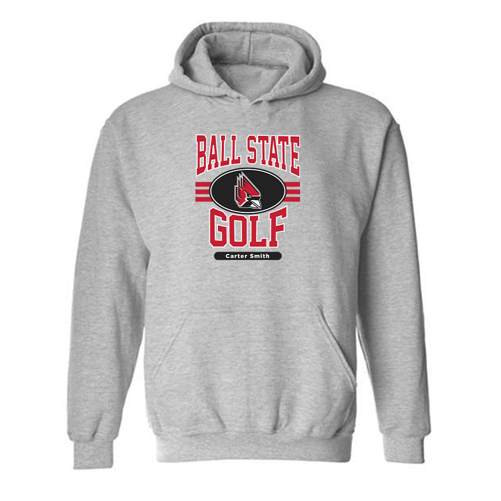 Ball State - NCAA Men's Golf : Carter Smith - Classic Fashion Shersey Hooded Sweatshirt-0