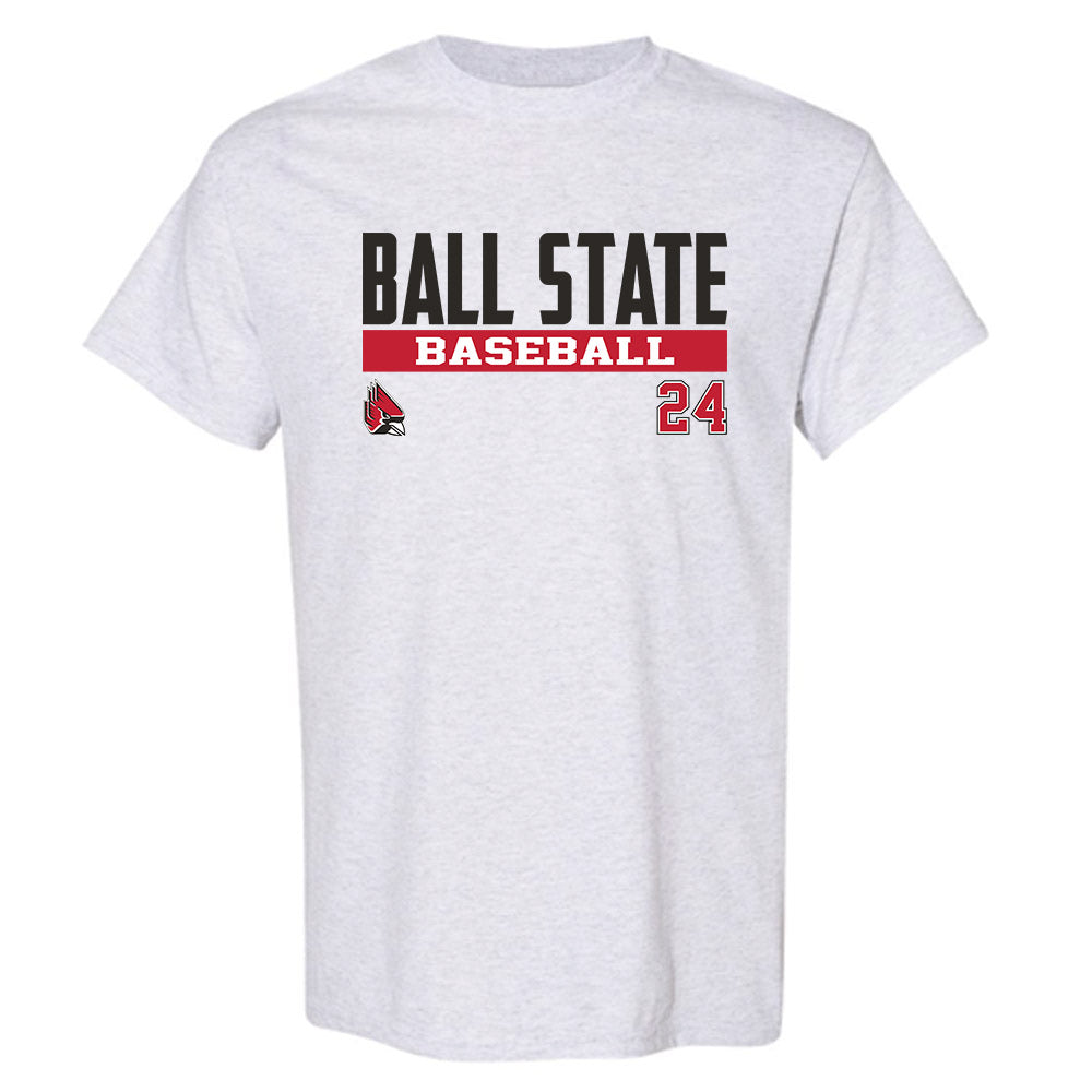 Ball State - NCAA Baseball : Keegan Johnson - Classic Fashion Shersey T-Shirt-0